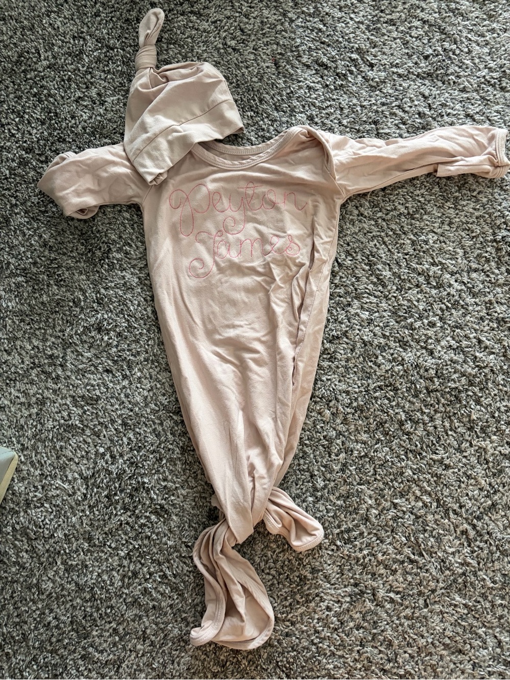 Knotted Baby Gown with Hat